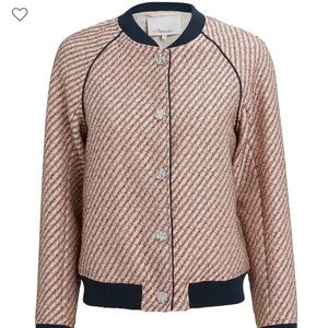 Philip Lim Blush Tweed Bomber Jacket